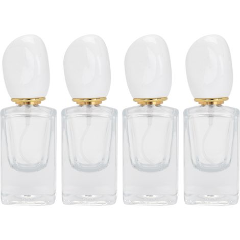Flacon vide en verre rechargeable 30ml pour parfum - Atomiseur de voyage avec couvercle blanc, contenant à liquide rechargeable (1/5)