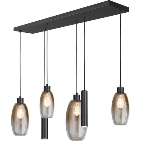 Lampe suspendue en verre Olive 4x verre - 2x Run - noir - 2431-05130256RB20233 (1/3)