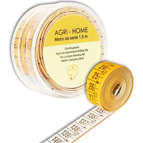 Mètre de couturière souple pour mesure et mensuration, avec étui pratique refermable en plastique rigide, centimètre double graduation [1,5m] (1/5)