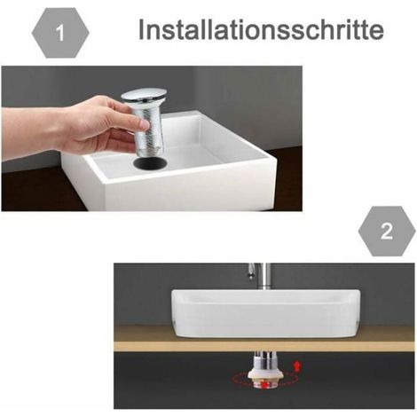 Bonde pop-up automatique sans trop-plein pour lavabo en cuivre chrom G1 14 (1/4)