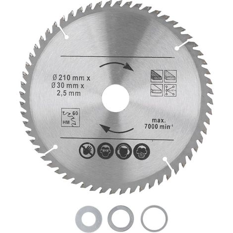 Hartmetall-Kreissägeblatt für Holz, Kunststoff, Gehrungssäge und Tischkreissäge 210x60Tx30mm 8-1/4 Zoll (1/5)