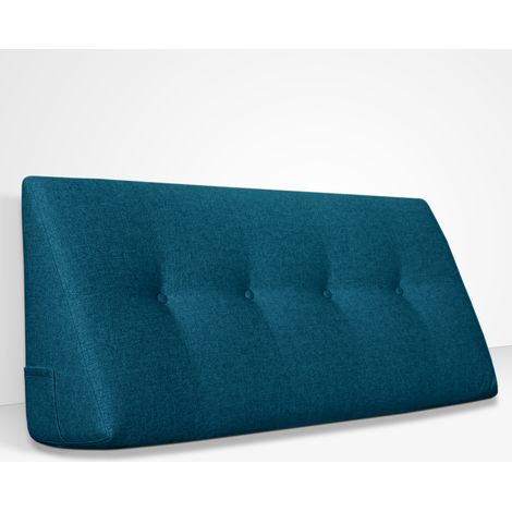 EVERGREENWEB - Cuscino da Lettura ergonomico, Cuscino Schienale a Cuneo per Letto e Divano Cuscino Per gambe Testata letto Misura 140x26 cm Colore Blu 100% Made in Italy CHILL PILLOW (1/5)