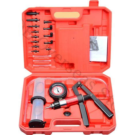 Tester per pompe a vuoto, pressione fino a 45 PSI, vuoto fino a 20 inHG, kit da 22 pezzi, struttura in alluminio, compatibile con sistemi automobilistici. (1/5)