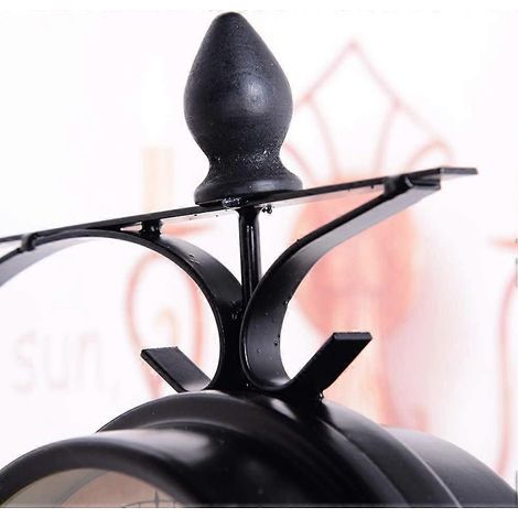 Horloge murale double face, horloge de gare avec couvercle étanche, style vintage, fixation murale (1/4)