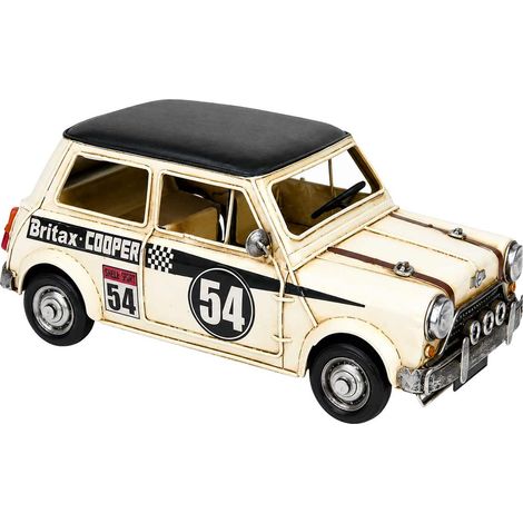 Figurine décorative ancienne voiture vintage en métal 28 cm (1/2)