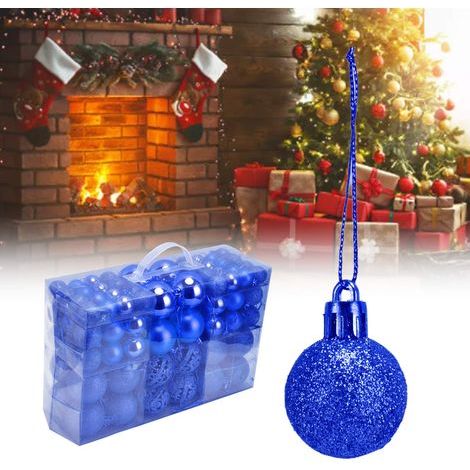 100 shatterproof blue Christmas baubles, decorations for Christmas trees and parties, pack of 100 pieces (1/5)