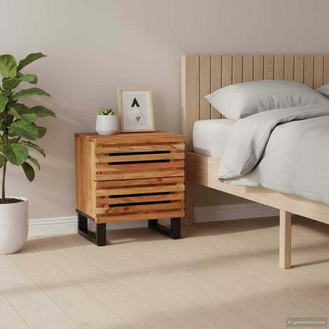 vidaXL Bedside Cabinets 2 pcs 40x34x46 cm Solid Wood Acacia (1/5)