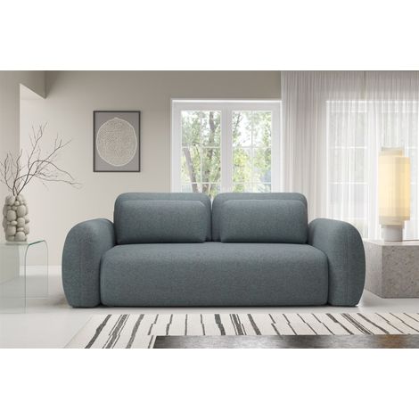 Sofa 3-Sitzer mit Schlaffunktion GASTON in Stoff Puente Anthrazit (1/5)