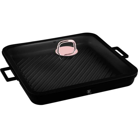 Sartén de titanio con tapa, 34x34cm, Berlinger Haus BH-7789, rosa negra. (1/4)