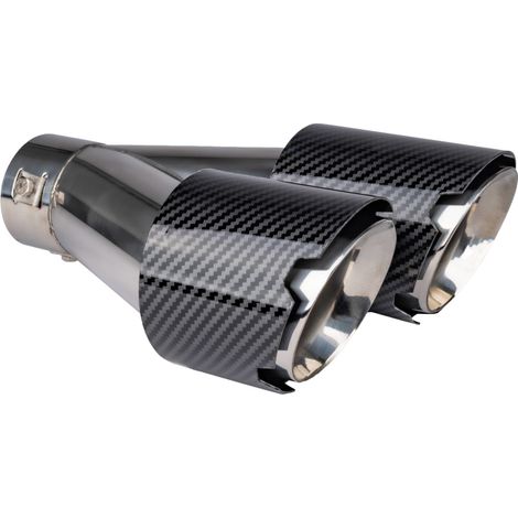 Punta de escape, acero inoxidable, doble, izquierda, carbono, amio-04069 (1/5)