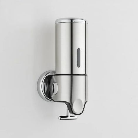 Wandseifenspender, manueller Flüssigseifenspender für Küche, Hotel, Friseursalon, Badezimmer, Einkaufszentrum, geeignet für Shampoo, Duschgel, Spülmittel, 500 ml, silber (1/5)