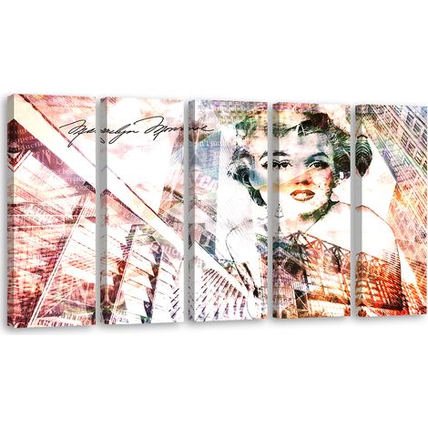Tableau sur toile Tableau sur toile en 5 parties Marilyn Monroe 200x100 (1/5)