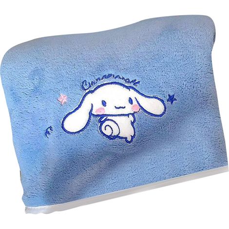 Niedliches, korallenfarbenes Velours-Badetuch mit Cartoon-Motiv, hohe Saugfähigkeit, schnelltrocknend, superweich für Kinder und Erwachsene, blau, 140 x 70 cm (1/5)