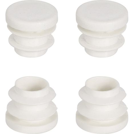 16mm Diamètre Bouchon en Plastique pour Meuble Rond, 4 Pcs Blanc Embout de Tube de Tuyau Insérer de Capuchon Insérer Coulissant pour Tube Métallique Clôture Table Chaises Meubles (1/5)