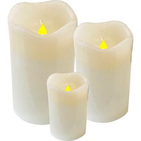 3'er Set LED Echtwachskerze 12,5x7,5cm, 9x7,5cm und 5 x 6,5 cm-MYW52745-46-47 (1/2)