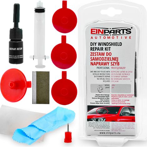 Kit de reparación de vidrio Einparts EPDIYWS de 3 ml, 15 piezas para desconchones