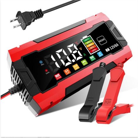 8A Chargeur de Batterie Voiture, 12V 8A Chargeur Batterie pour Moto avec Réparation Automatisée, 6 Modes Maintien de Chargeur Batterie avec Écran LCD pour AGM/Gel/Wet/SLA (1/4)