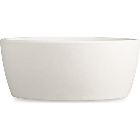 Vaso ovale in resina Iris 45 cm. Bianco