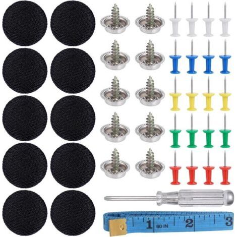 Pair 65PCS Bouton d'outils de Toit de Voiture Décoration Voiture Fixation Bouchon à Vis Réparation de Toit de Voiture Boucle Fixe de Toit de Voiture Bouton Ciel de Toit Voiture pour Fixe,Noir (1/5)
