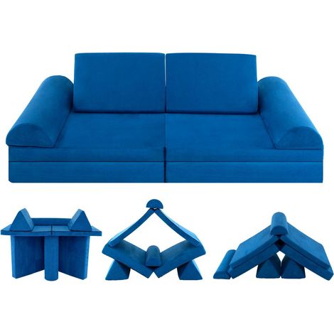 CASART 6PC Kids Play Couch Sofa Modular Convertible Foam Playset (1/5)