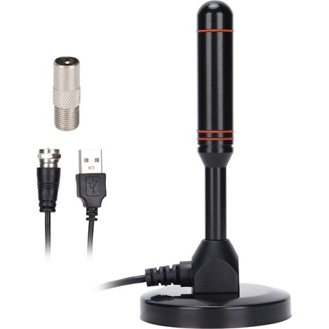 HD-Zimmerantenne, 130 km Reichweite, verstärkte digitale HDTV-Zimmerantenne mit Magnetfuß (1/5)
