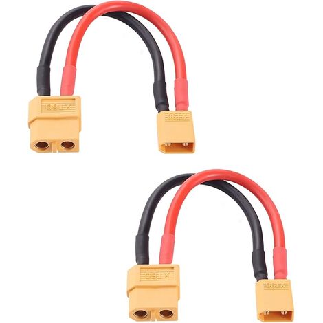 2 Pièces XT60 à XT30 Adaptateur, XT60 Femelle à XT30 Mâle Adaptateur, avec Fil de Silicium 10cm 14AWG, pour Batterie LiPo RC (1/5)