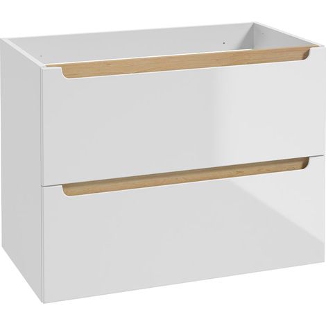 Waschtischunterschrank 80cm Livia mit 2 Schubladen, Weiß (1/5)