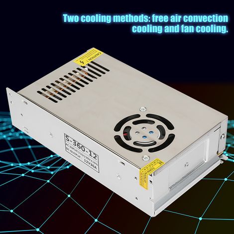 Alimentation commutée 12V 30A DC pour LED et équipement professionnel adaptateur convertisseur (1/5)