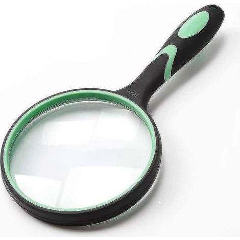 BelleRise - Loupe de lecture portable 10x, lentille en verre véritable 100 mm (4 pouces), pour livres, magazines et insectes (1/2)