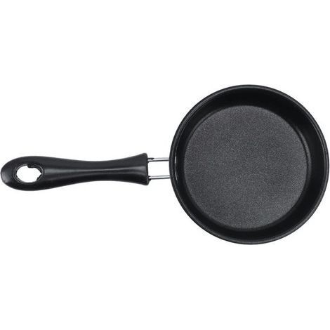 Pan à omelette en acier inoxydable de 12 cm pour induction – Poêle ronde pour petit-déjeuner avec long manche – Rose. (1/5)