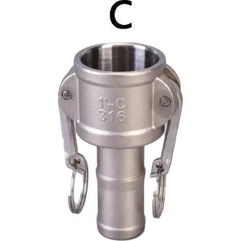 Adaptateur de raccord Camlock à came en acier inoxydable 304 (C-3/4") pour pompes à tuyau, raccord rapide MPT/FPT à barbes. (1/5)