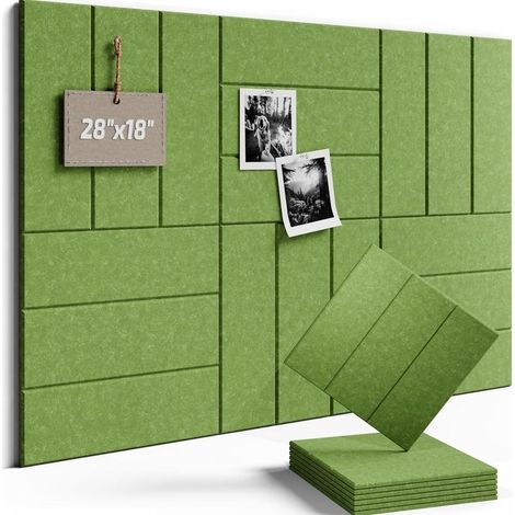 12 pièces panneaux acoustiques en feutre auto-adhésifs 24x24x0.9 cm – tableau mural décoratif, alternative liège, pliable pour bureau et maison (1/5)