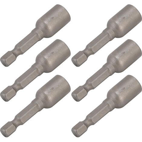 Jeu de 10 embouts de vissage magnétiques hexagonaux M8x48 mm, queue de 1/4 po, gris (1/5)