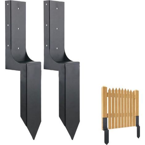 Pièces de réparation pour clôtures,Douille d'ancrage pour poteau bois,Piquet d'ancrage à enfoncer pour poteau de clôture,vis incluses (1/5)