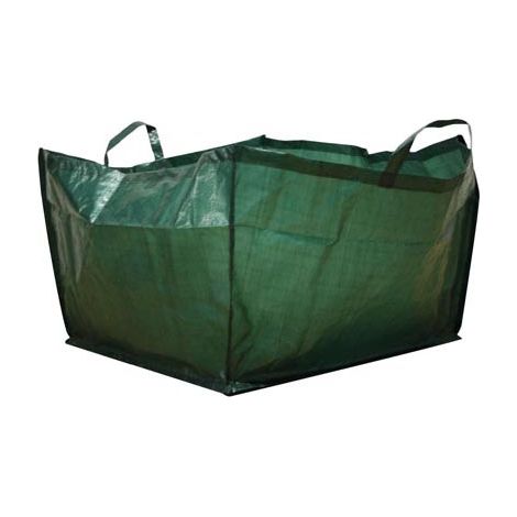 Toolland Bolsa de desecho de jardín, cuadrado, poliéster, verde, 190 litros