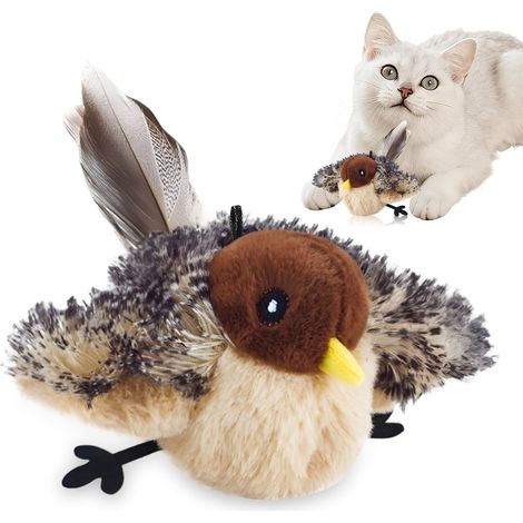 Jouet pour chat électrique qui vole, jouet interactif pour chat électrique avec herbe à chat, jouet pour chat à oiseau battant, jouet intelligent rechargeable pour chat (1/5)