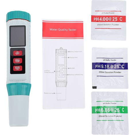 Testeur Qualité Eau 5-en-1 X51 Stylo Numérique Mesure pH EC Salinité TDS Température Sonde Alliage Écran LCD Rétroéclairé IP67 (1/5)