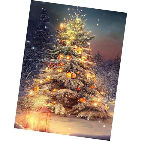 Ensemble d ' images de diamants d ' arbre de Noël, ensemble d ' art de diamants de noël pour débutants, bricolage complet de pierres précieuses, décorations murales d ' art, arbre pour adultes (1/5)