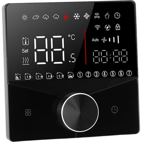 Intelligenter digitaler Thermostat mit Farb-LCD-Bildschirm, präziser Temperaturregelung, schwarz (1/5)