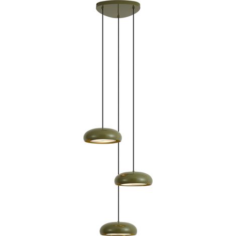 QAZQA Lámpara colgante retro verde con pantalla de metal 6 luces (1/5)
