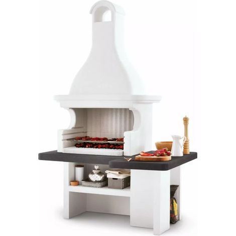 barbecue a carbonella in cemento palazzetti "mauritius" 158x119x252 cm