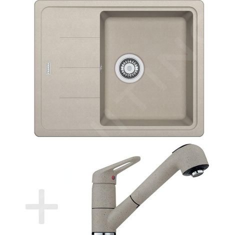 Franke - Set de cuisine G55, évier en granit BFG 611-62, sahara + robinet FC 9547, sahara 114.0323.819 (1/5)