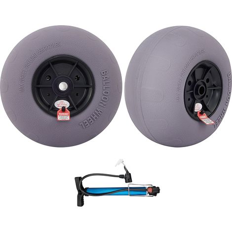 Roues de Chariot de Plage, 33 cm Pneus de Sable de Remplacement, TPU pour Chariot de Kayak et Canoë, avec Pompe à Air Offerte, Lot de 2 (1/5)