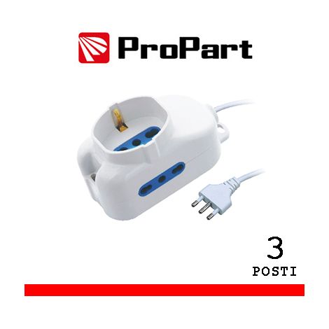 Multipresa 3pos bipasso + bipasso/schuko spina16A