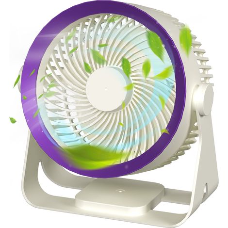 Ventilateur de table silencieux et portable sans fil, 3 vitesses, batterie rechargeable 2000 mAh, idéal pour la maison, le bureau, la chambre, les voyages, le camping, le mur et le plafond.