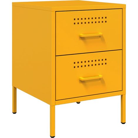 Maison Exclusive - Nachttisch Senfgelb 36x39x50,5 cm Stahl
