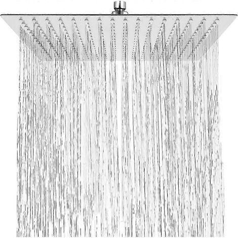 Pommeau de douche carré effet pluie de 30 cm, grand pommeau de douche, 304 (1/5)