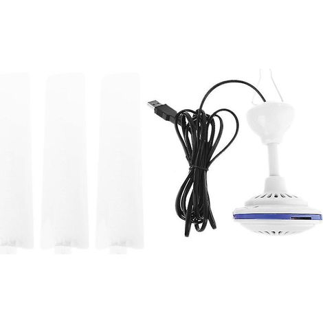 Ventilateur de plafond USB 5 V, 48 cm (19 pouces), à suspendre, pour tente ou camping d'extérieur