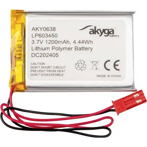 Akyga LP603450 Pack de piles rechargeables x batterie spéciale LiPo 3.7 V 1200 mAh Y636373 (1/3)