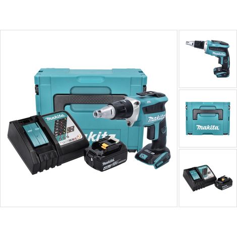 Makita DFS 452 RM1J Visseuse plaque de plâtre sans fil 18 V Brushless + 1x batterie 4,0 Ah + chargeur + Makpac
